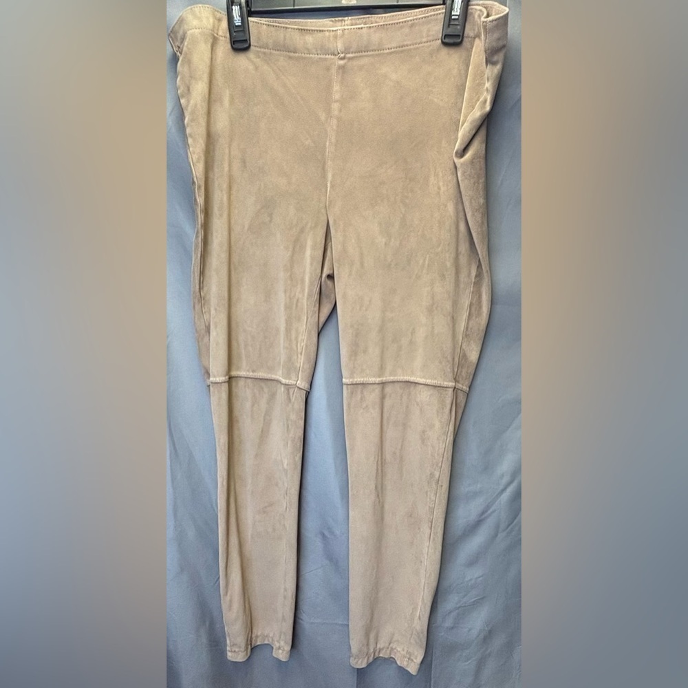 DRESSBARN Faux Suede Pull On Leggings Size Large Color Tan